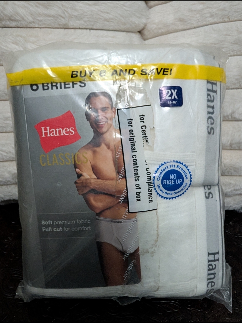 Hanes White Men's Briefs 6-Pack Classic Comfort